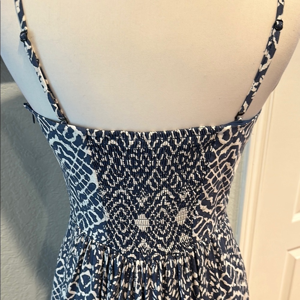 Betsey Johnson Sz 6 Blue/White Maxi Dress - Picture 4 of 13